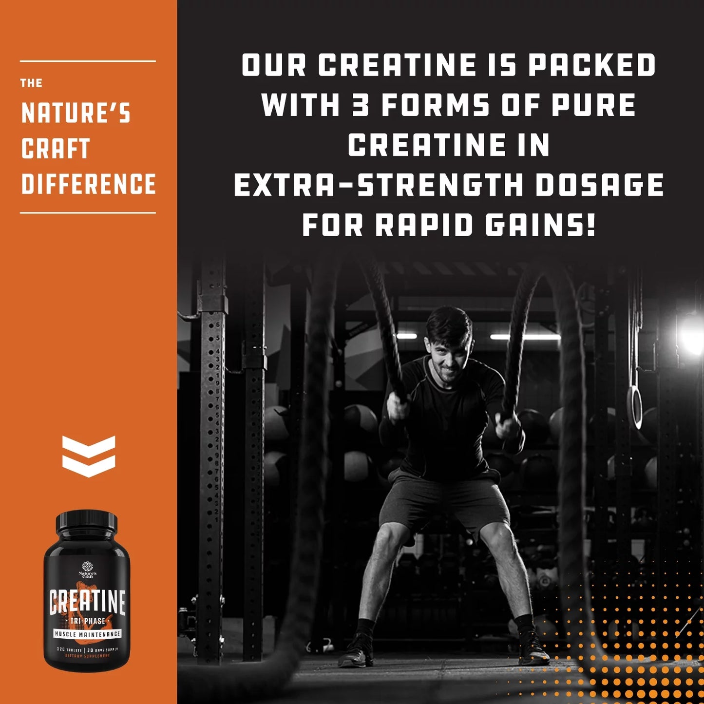 High Strength Tri Phase Creatine Pills - Muscle Mass Gainer and Muscle Recovery Creatine HCL Pyruvate and Creatine Monohydrate Pills - Optimal Muscle Builder Creatine Pre Workout for Women and Men