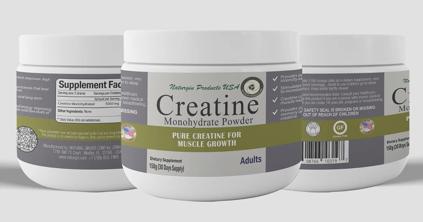 Pure Creatine Monohydrate Powder without Flavor, Muscle Recovery, Metabolism Booster Dietary Supplements - 150G